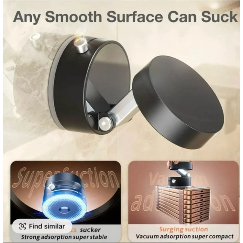 360° Magnetic Car Phone Holder Electric Vacuum Suction Cup Mount - Black